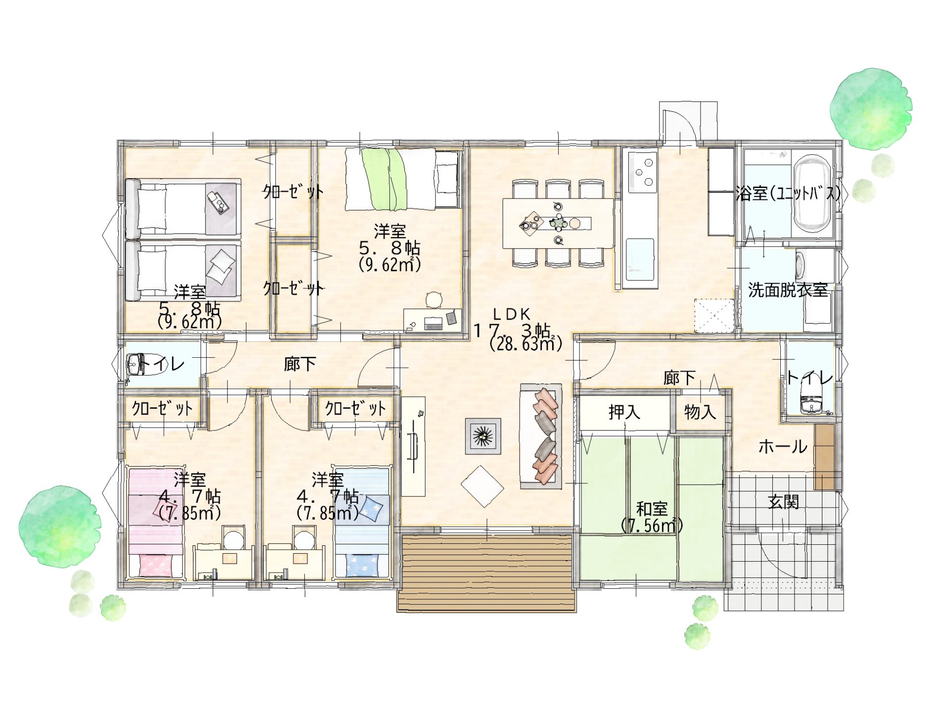 平屋で実現！仲良し５人家族の5LDK